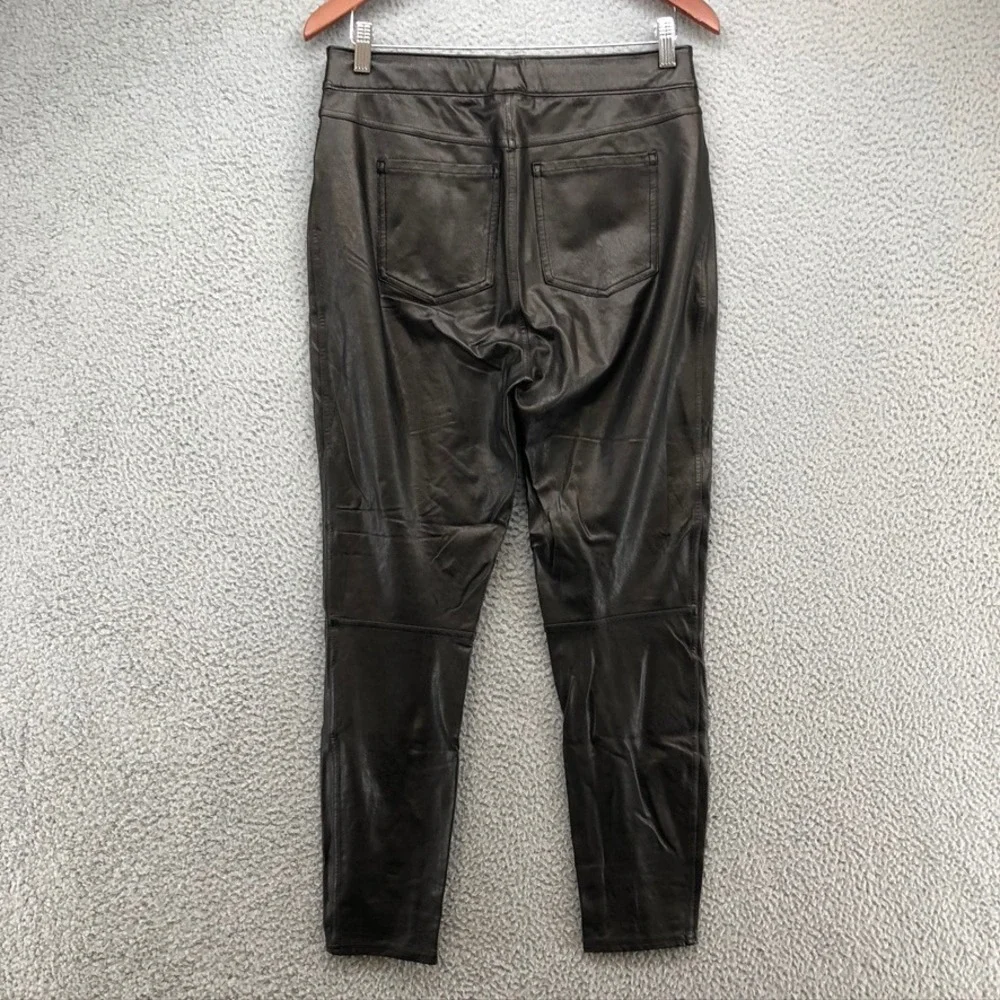 Spanx Faux‎ Leather Leggings Women Large Black High Rise Skinny Pull On Pants